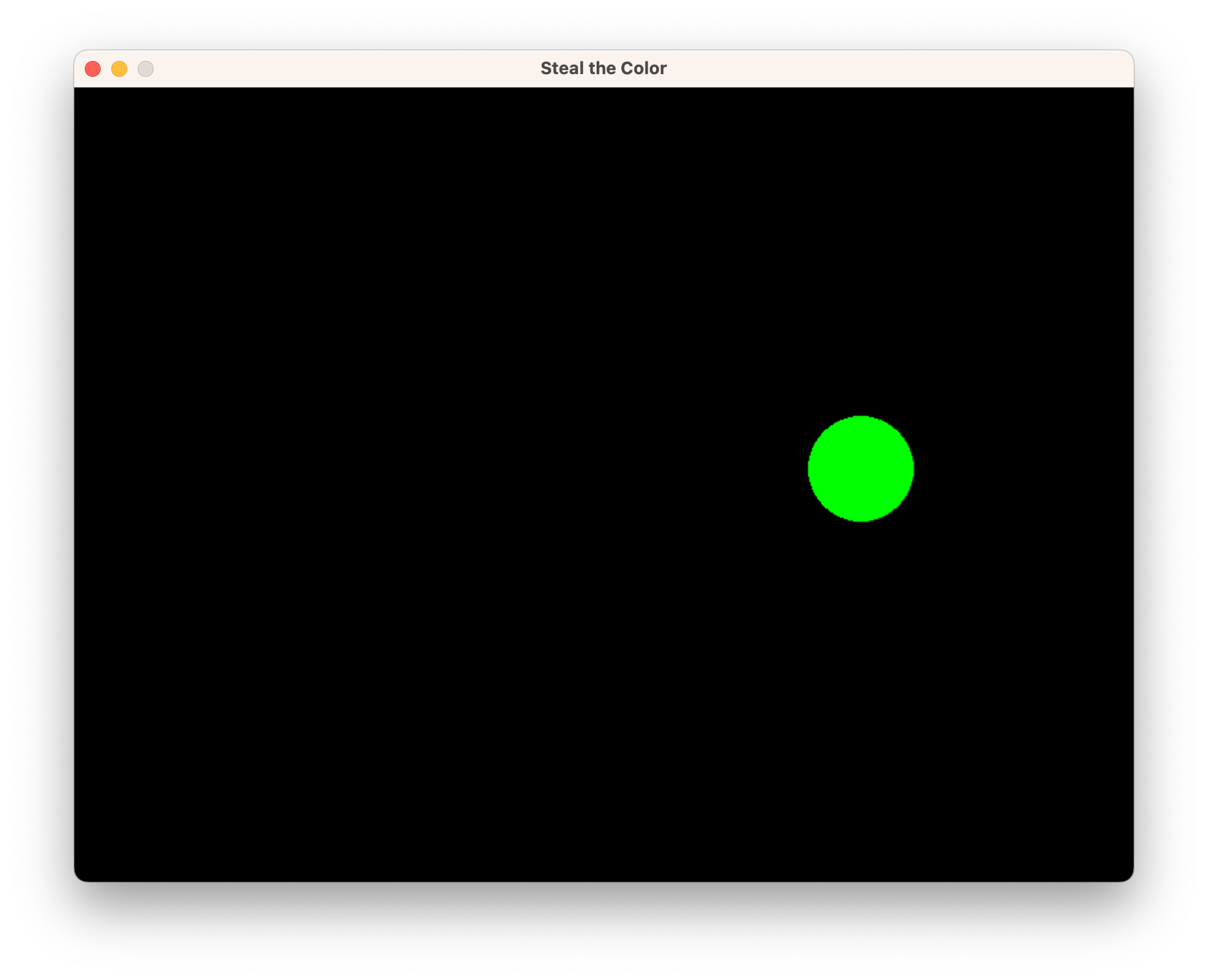 pygame display with a single circle
